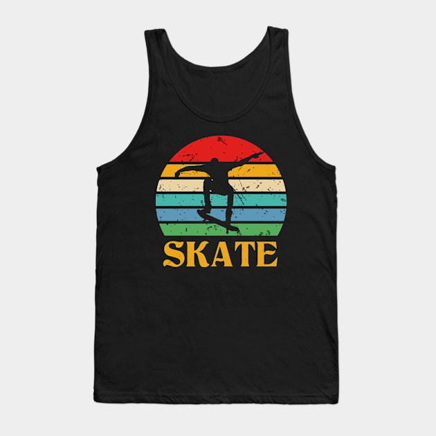 Retro Skate Skateboard Skateboarding Tank Top by funkyteesfunny